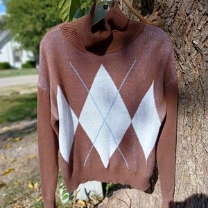 Plaid Drop Shoulder Sweater (XXL Size)